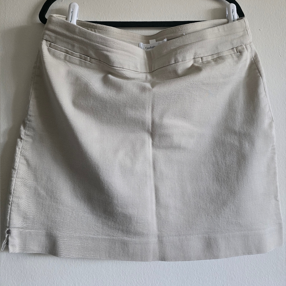 Croft & Barrow Cream Mini Skirt
